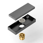 200x80mm Solid Brass Linear Shower Drain – Invisible Tile Insert Cover – BFD21004