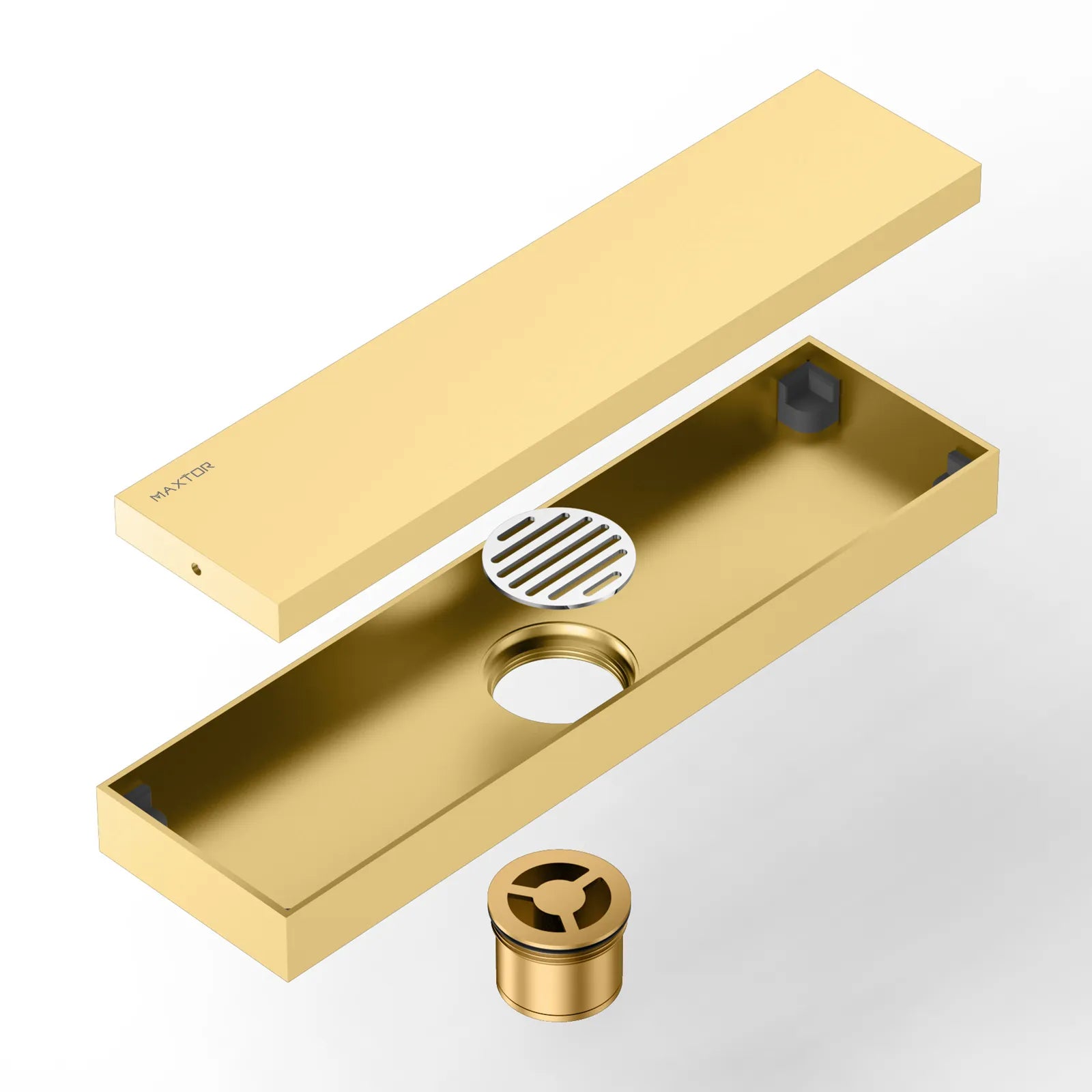 300x80mm Solid Brass Linear Shower Drain – Invisible Tile Insert Cover – BFD21006