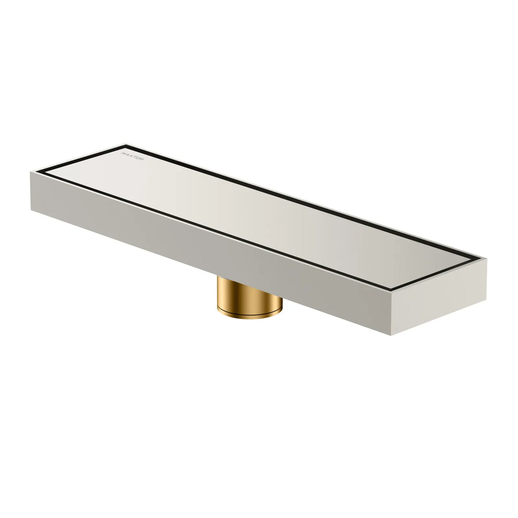 300x80mm Solid Brass Linear Shower Drain – Invisible Tile Insert Cover – BFD21006
