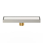 300x80mm Solid Brass Linear Shower Drain – Invisible Tile Insert Cover – BFD21006