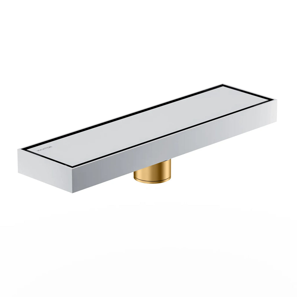 300x80mm Solid Brass Linear Shower Drain – Invisible Tile Insert Cover – BFD21006