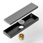 300x80mm Solid Brass Linear Shower Drain – Invisible Tile Insert Cover – BFD21006