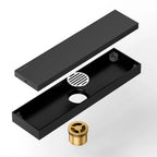 300x80mm Solid Brass Linear Shower Drain – Invisible Tile Insert Cover – BFD21006