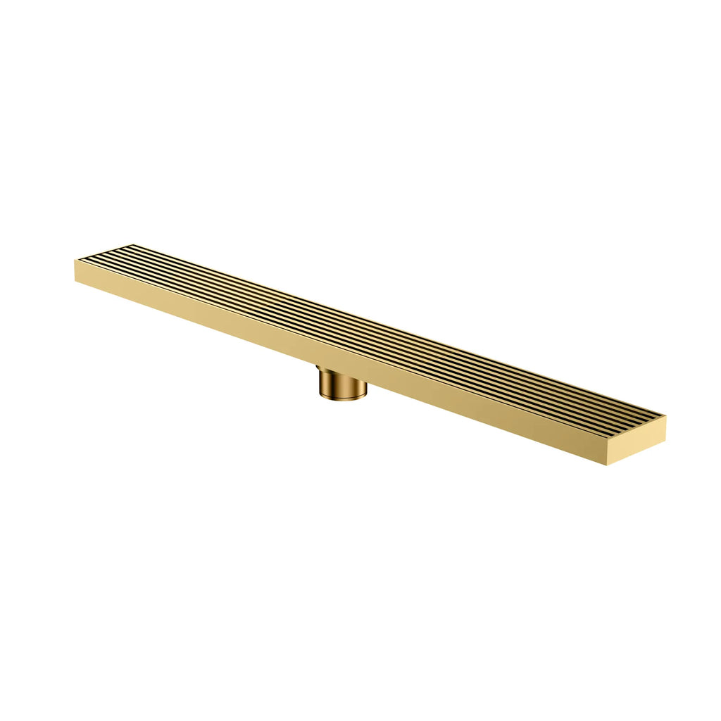 600x68x60mm Linear Shower Drain – Slotted Grate Cover – BFD21017 Brushed Gold