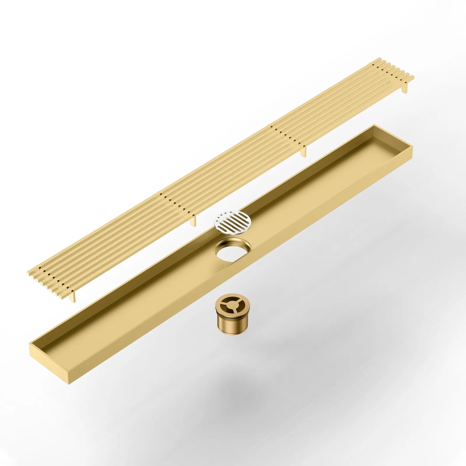 600x68x60mm Linear Shower Drain – Slotted Grate Cover – BFD21017