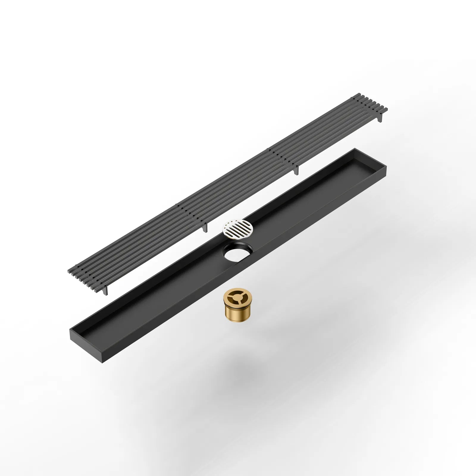 600x68x60mm Linear Shower Drain – Slotted Grate Cover – BFD21017