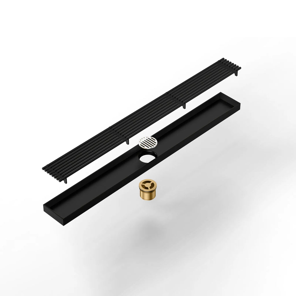 600x68x60mm Linear Shower Drain – Slotted Grate Cover – BFD21017