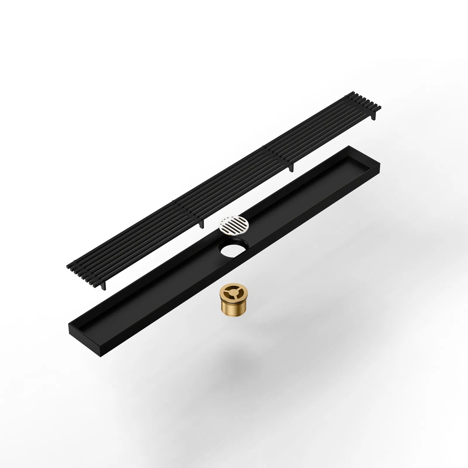 600x68x60mm Linear Shower Drain – Slotted Grate Cover – BFD21017