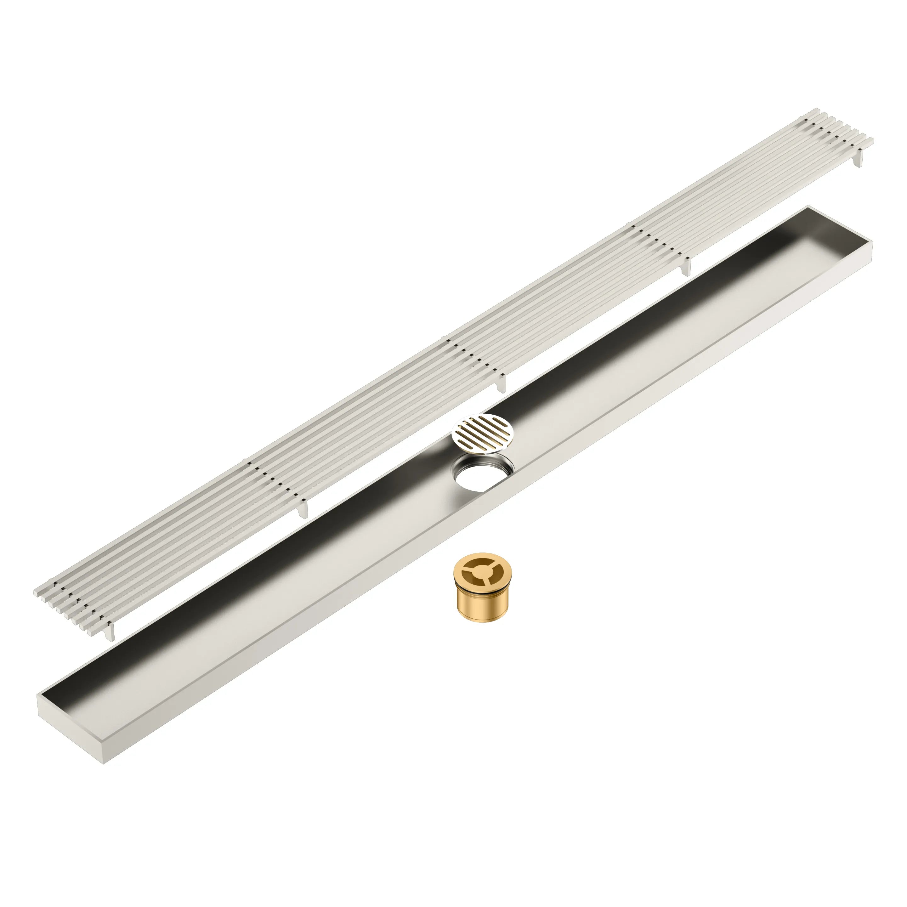800x68x60mm Linear Shower Drain – Slotted Grate Cover – BFD21022