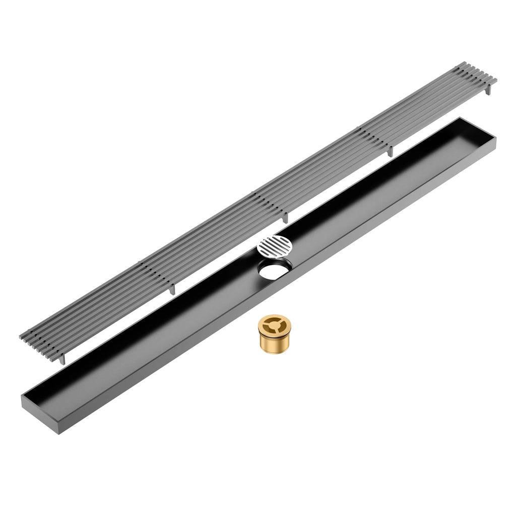 800x68x60mm Linear Shower Drain – Slotted Grate Cover – BFD21022