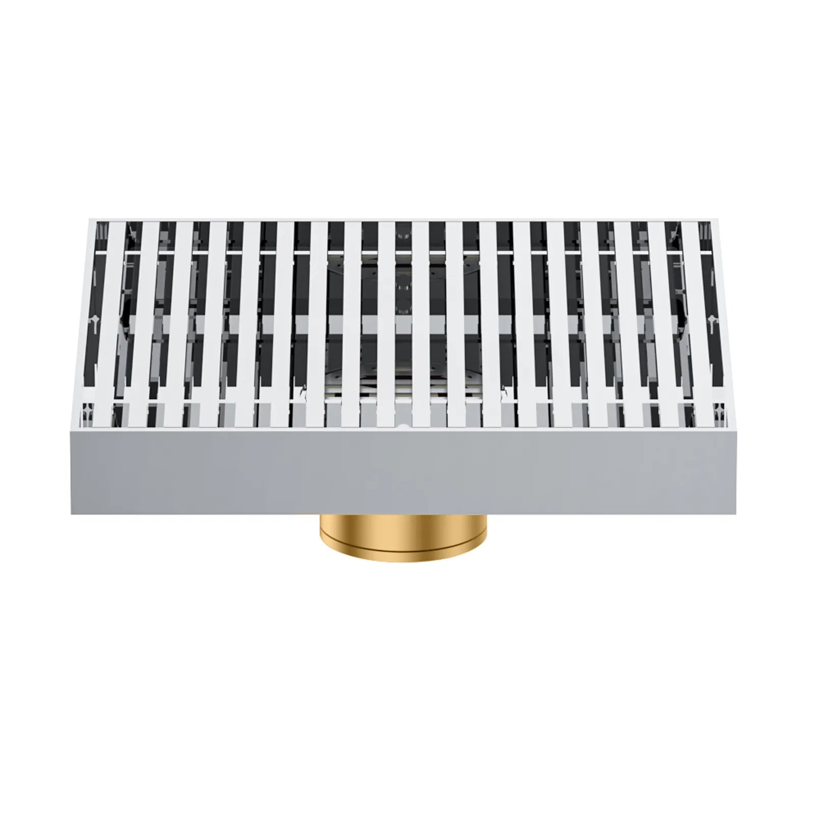 150x150mm SUS 304 Square Floor Drain – Linear Grate Anti-Odor Drain – BFD21023