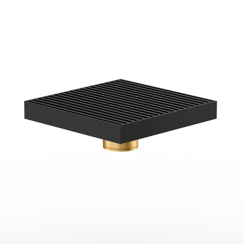150x150mm SUS 304 Square Floor Drain – Linear Grate Anti-Odor Drain – BFD21023 Matte Black