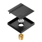150x150mm SUS 304 Square Floor Drain – Linear Grate Anti-Odor Drain – BFD21023