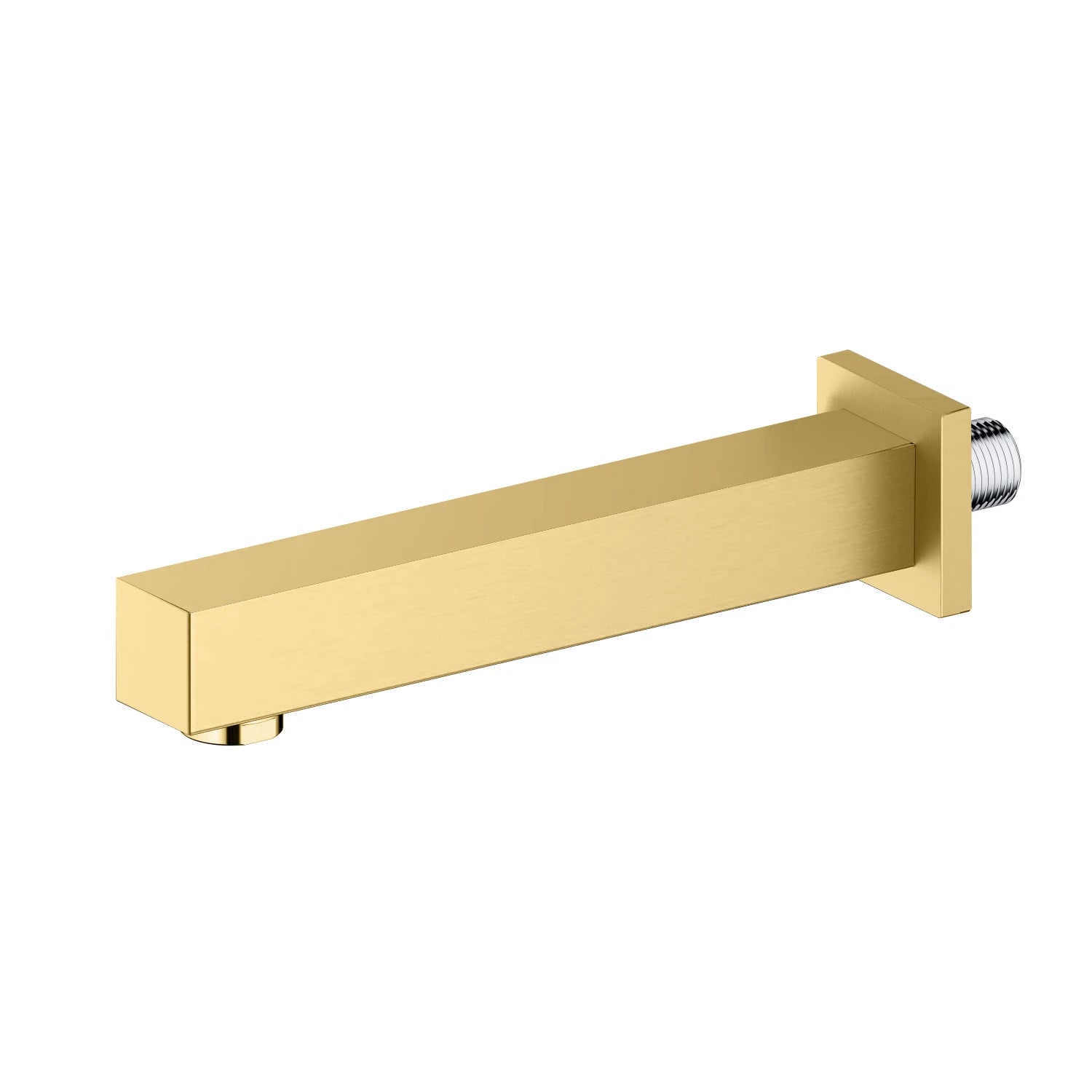 BS0000 Wall-Mount Square Bath Spout – 200mm Solid Brass with NEOPERL Aerator Brushed Gold