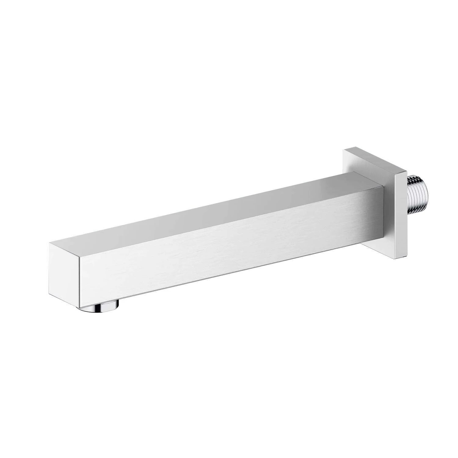 BS0000 Wall-Mount Square Bath Spout – 200mm Solid Brass with NEOPERL Aerator Brushed Nickel