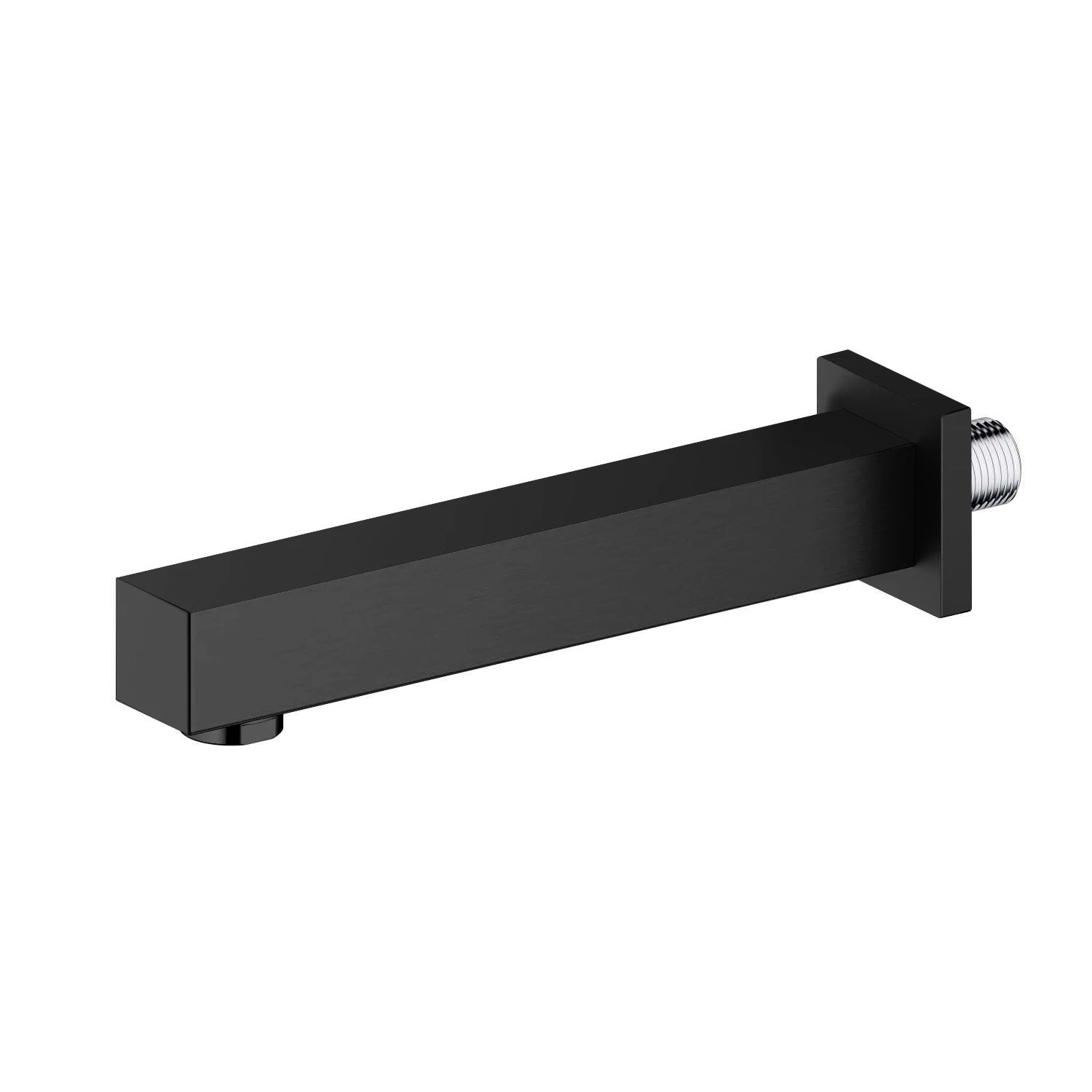 BS0000 Wall-Mount Square Bath Spout – 200mm Solid Brass with NEOPERL Aerator Matte Black