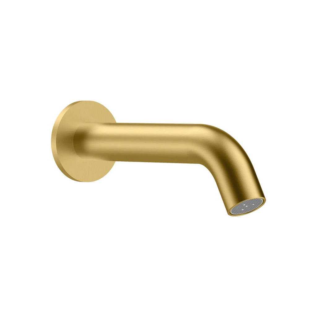 Solid Brass Wall-Mount Circular Bath Spout BS0004 Brushed Gold 200mm