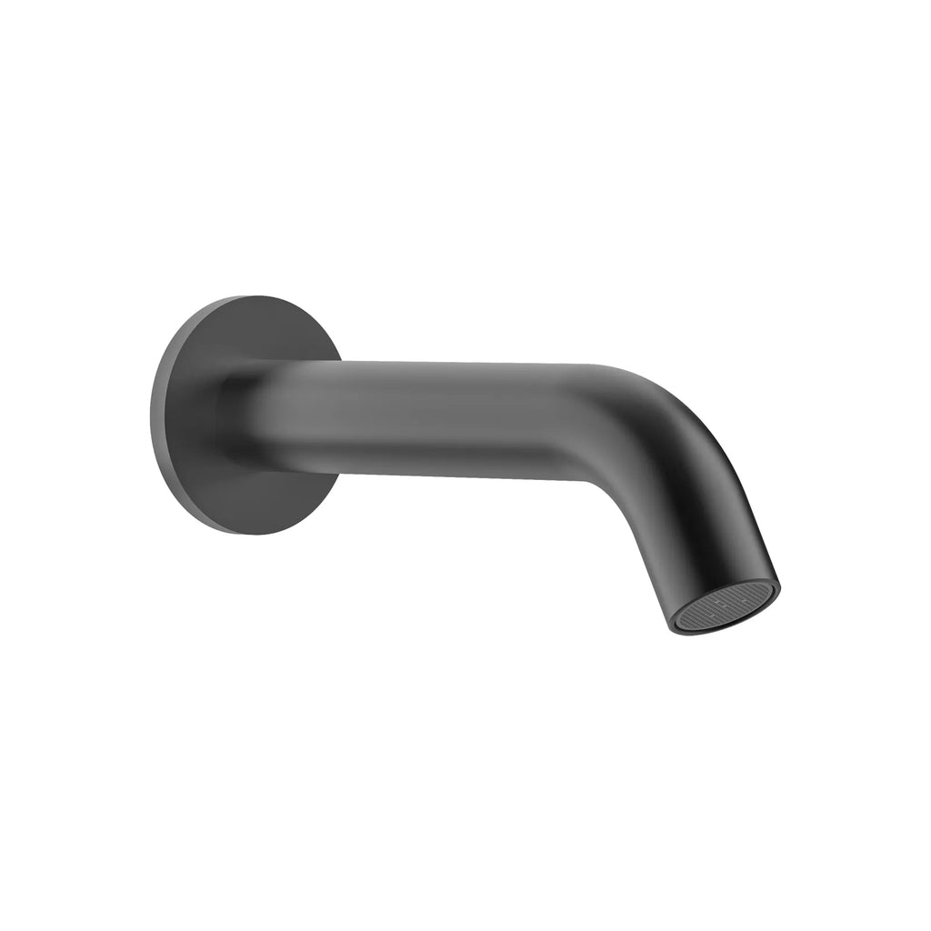 Solid Brass Wall-Mount Circular Bath Spout BS0004 Matte Black 200mm
