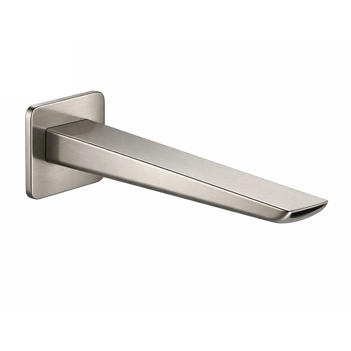 Square Wall Mounted Bathtub Filler Spout – 200mm Bath Outlet – BS0007 Brushed Nickel