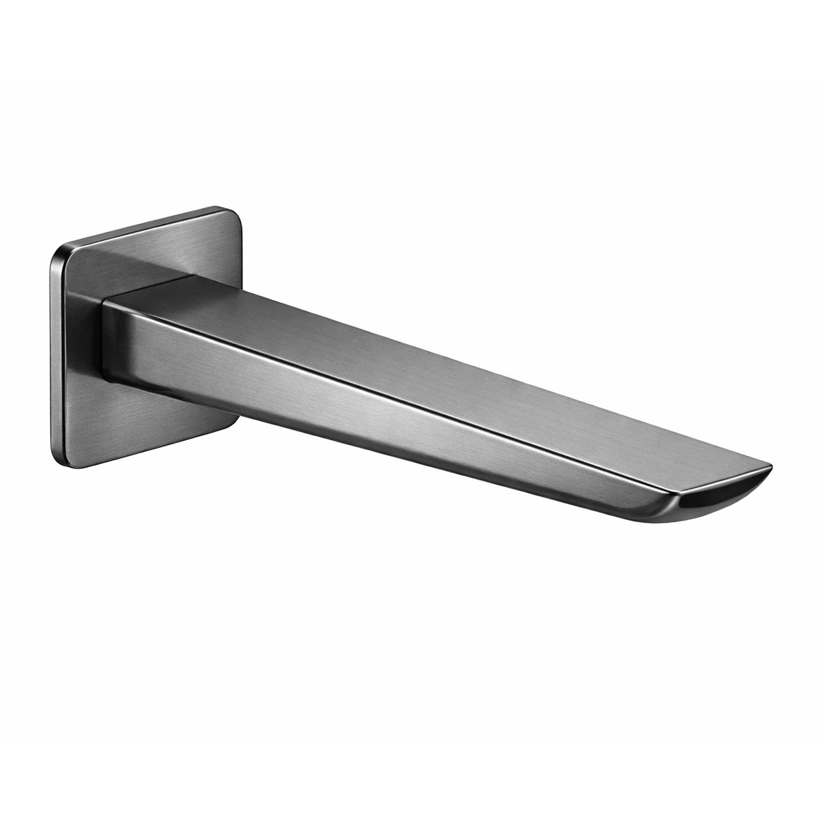 Square Wall Mounted Bathtub Filler Spout – 200mm Bath Outlet – BS0007 Brushed Gun Metal