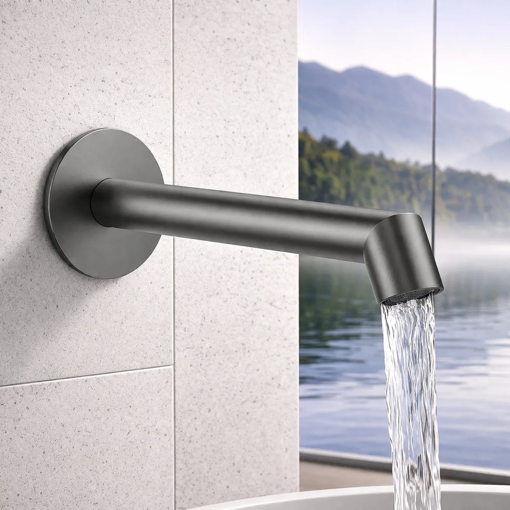 Wall Mounted Bathtub Spout with Neoperl Aerator – Solid Brass, Multi-Finish Options-BS0027