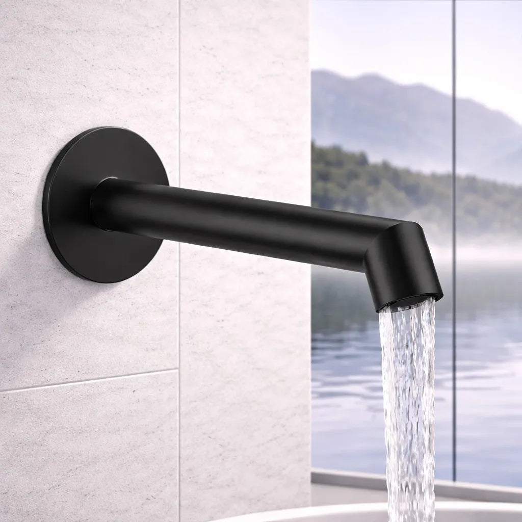 Wall Mounted Bathtub Spout with Neoperl Aerator – Solid Brass, Multi-Finish Options-BS0027