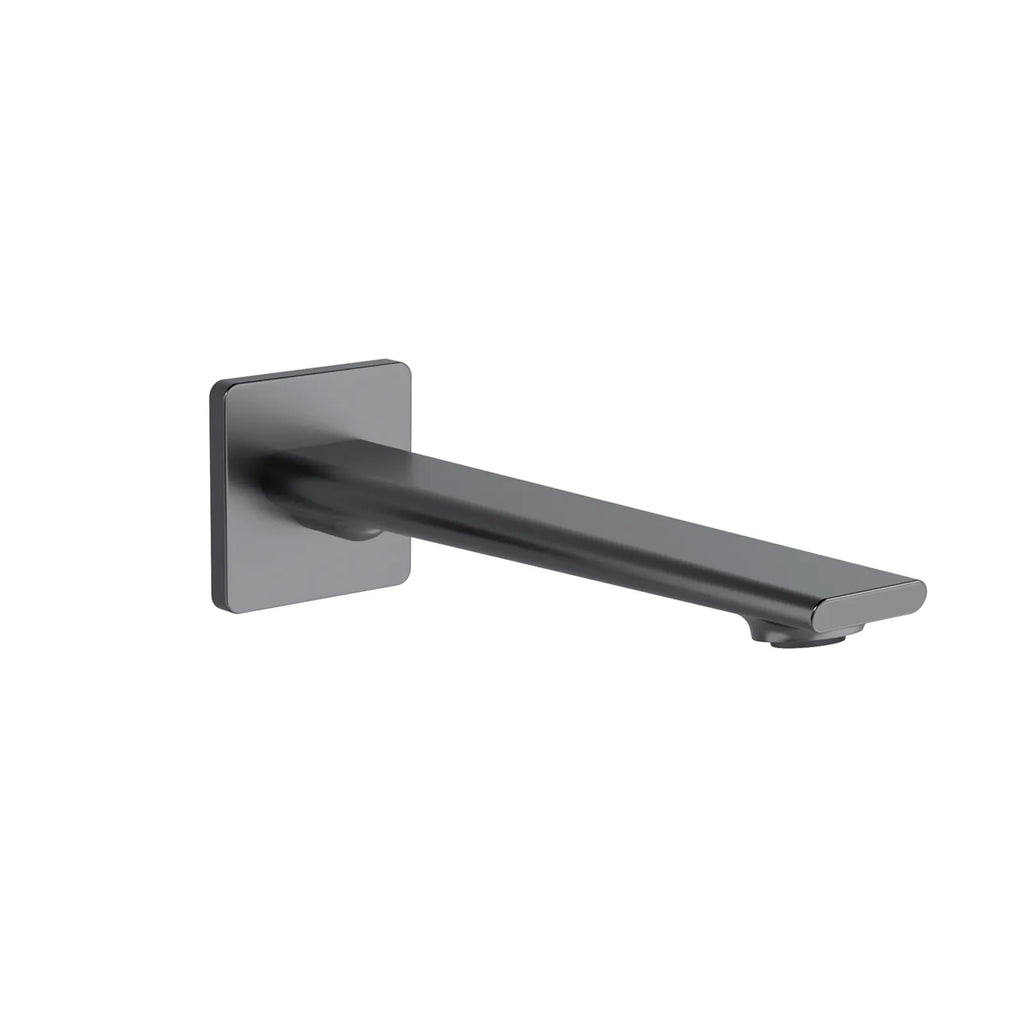 Square Wall Mounted Bath Spout - 210mm Reach - BS0064 Brushed Gun Metal