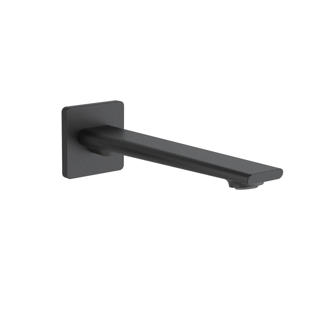 Square Wall Mounted Bath Spout - 210mm Reach - BS0064 Matte Black