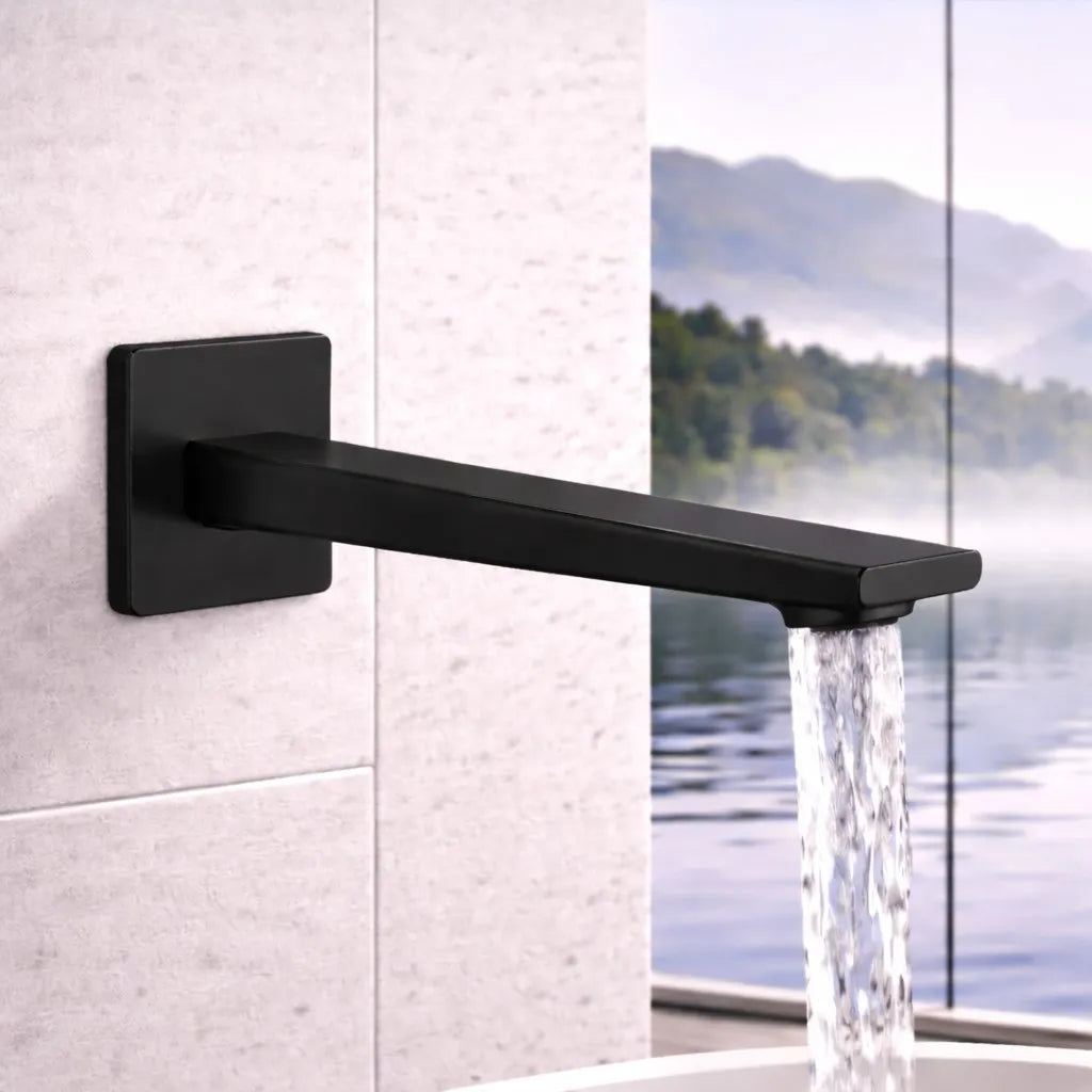 Square Wall Mounted Bath Spout - 210mm Reach - BS0064
