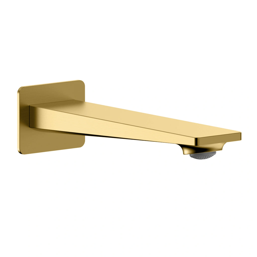 MAXTOR Wall Mounted Solid Brass Bathtub Spout with Neoperl Aerator-BS0065 Brushed Gold