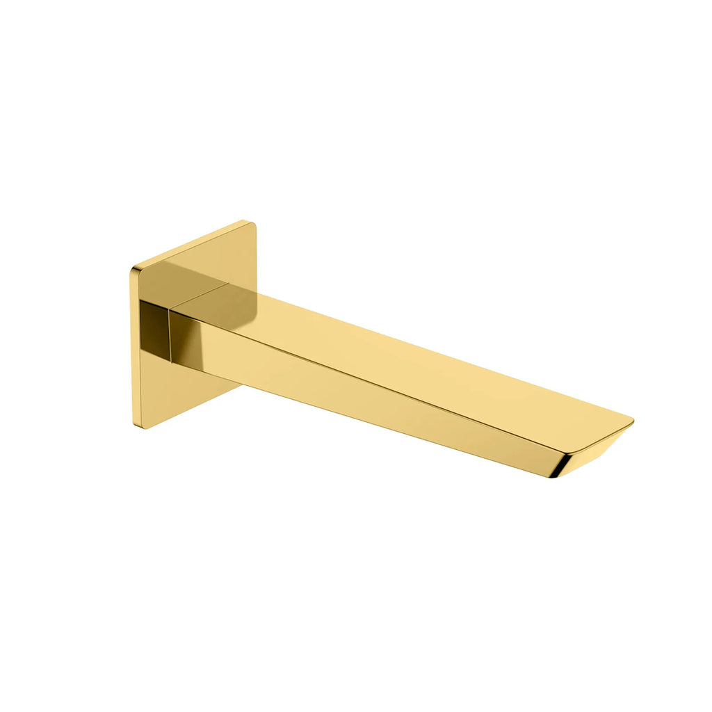 Square Wall Mounted Bath Spout - 183mm Reach - BS0068 Brushed Gold