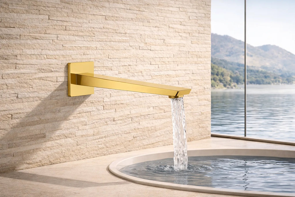 Square Wall Mounted Bath Spout - 183mm Reach - BS0068