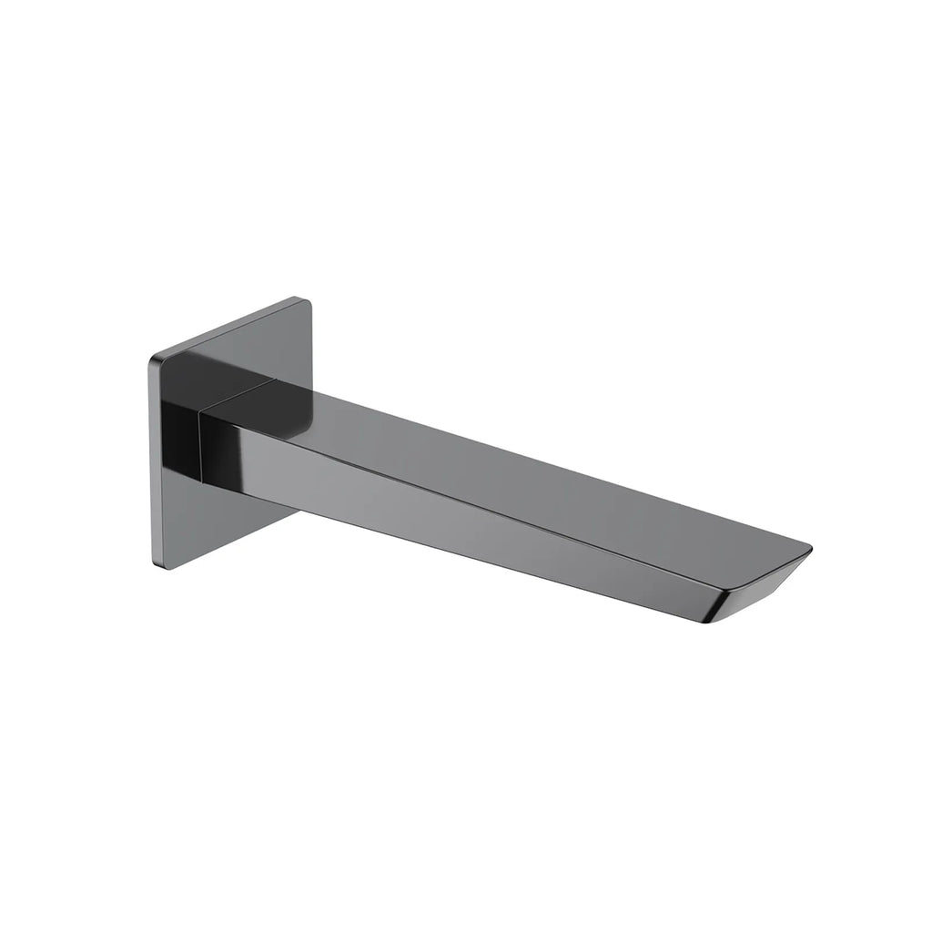 Square Wall Mounted Bath Spout - 183mm Reach - BS0068 Brushed Gun Metal