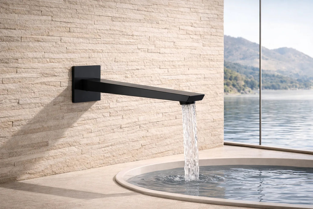 Square Wall Mounted Bath Spout - 183mm Reach - BS0068