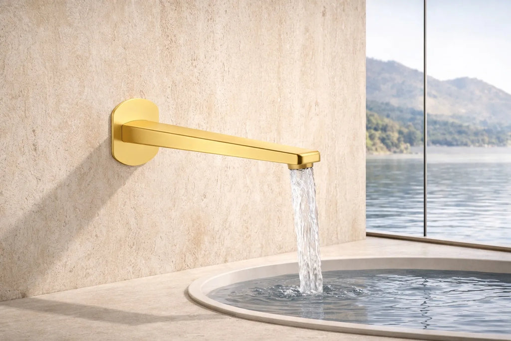 Modern Wall Mounted Bath Spout - 184mm Reach - BS0070