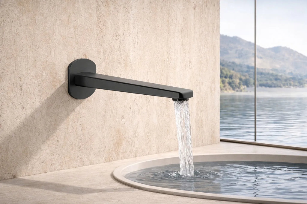 Modern Wall Mounted Bath Spout - 184mm Reach - BS0070