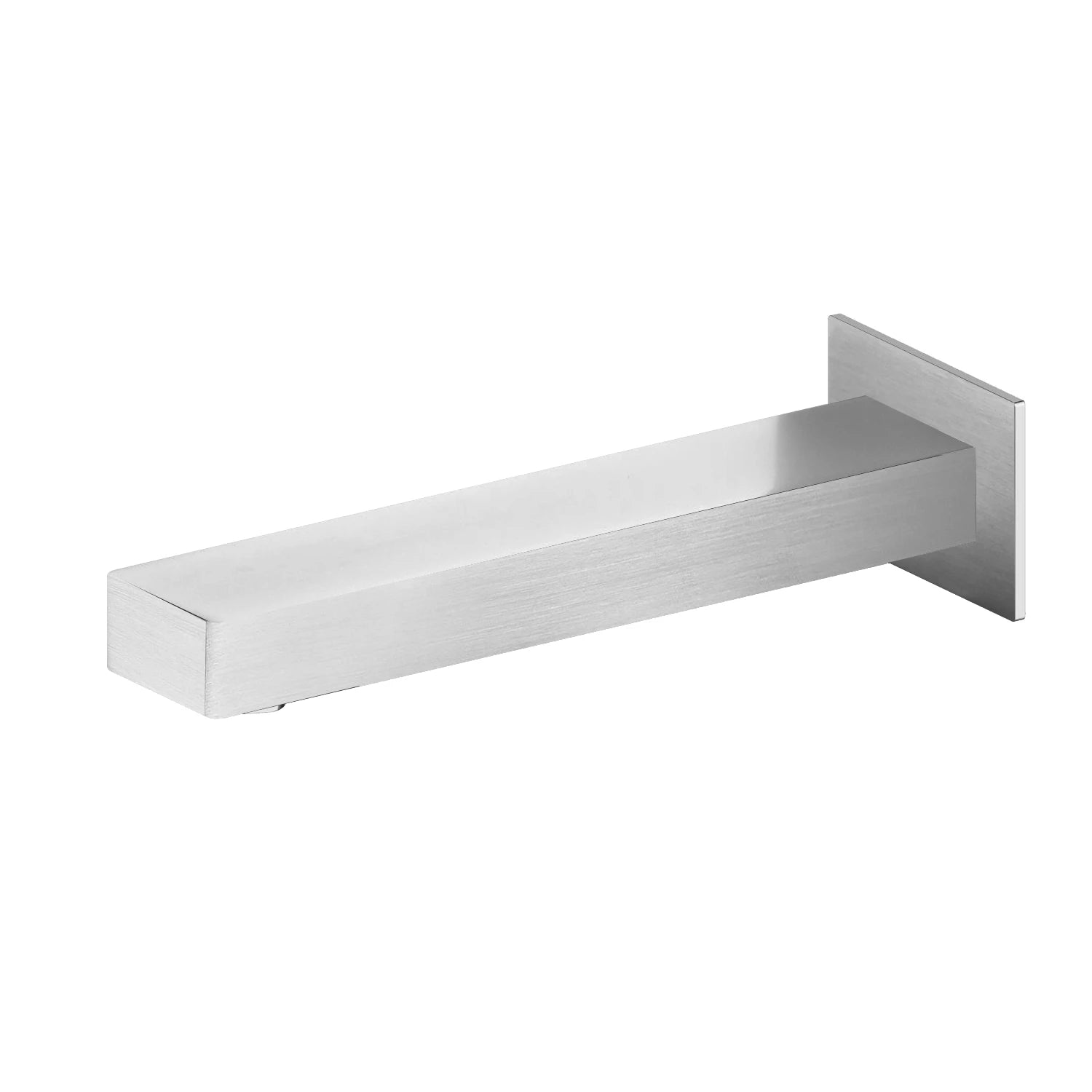 Wall-Mount Square Bath Spout – 180mm Solid Brass with NEOPERL BS0100 Brushed Nickel