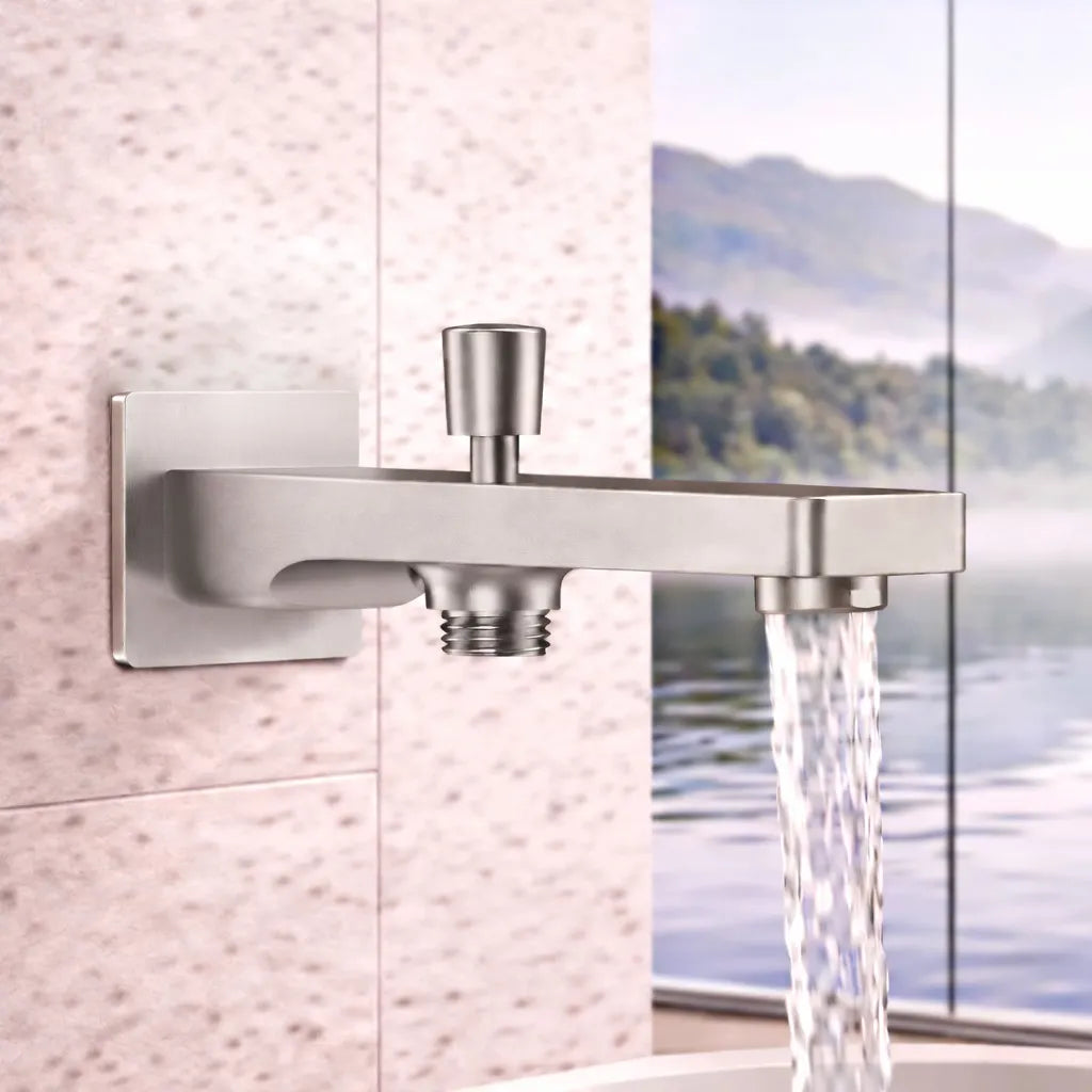 Wall Mounted Bathtub Spout with Diverter – Solid Brass 184mm Reach-BS0201