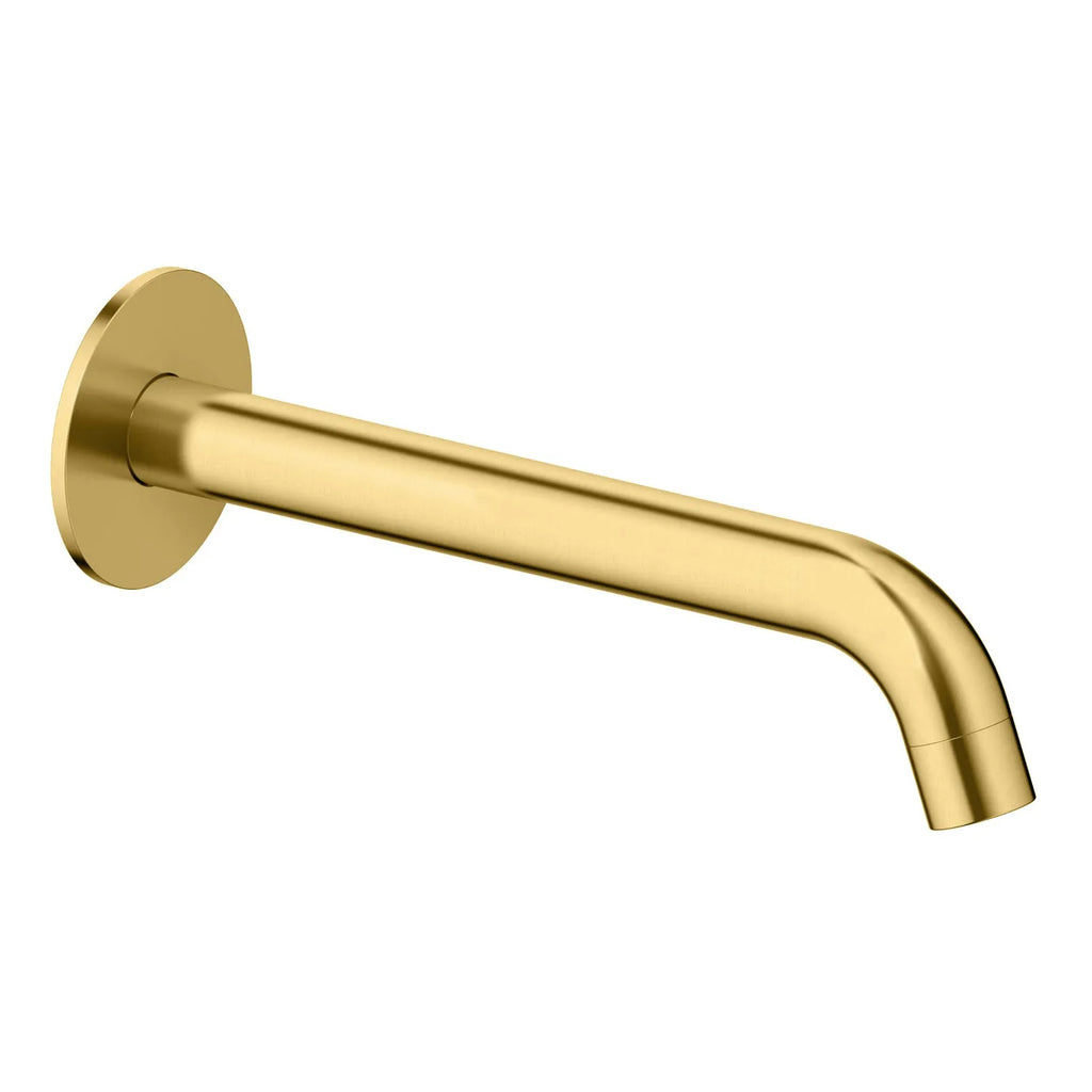 Solid Brass Wall-Mount Circular Bath Spout BS0004 Brushed Gold 300mm