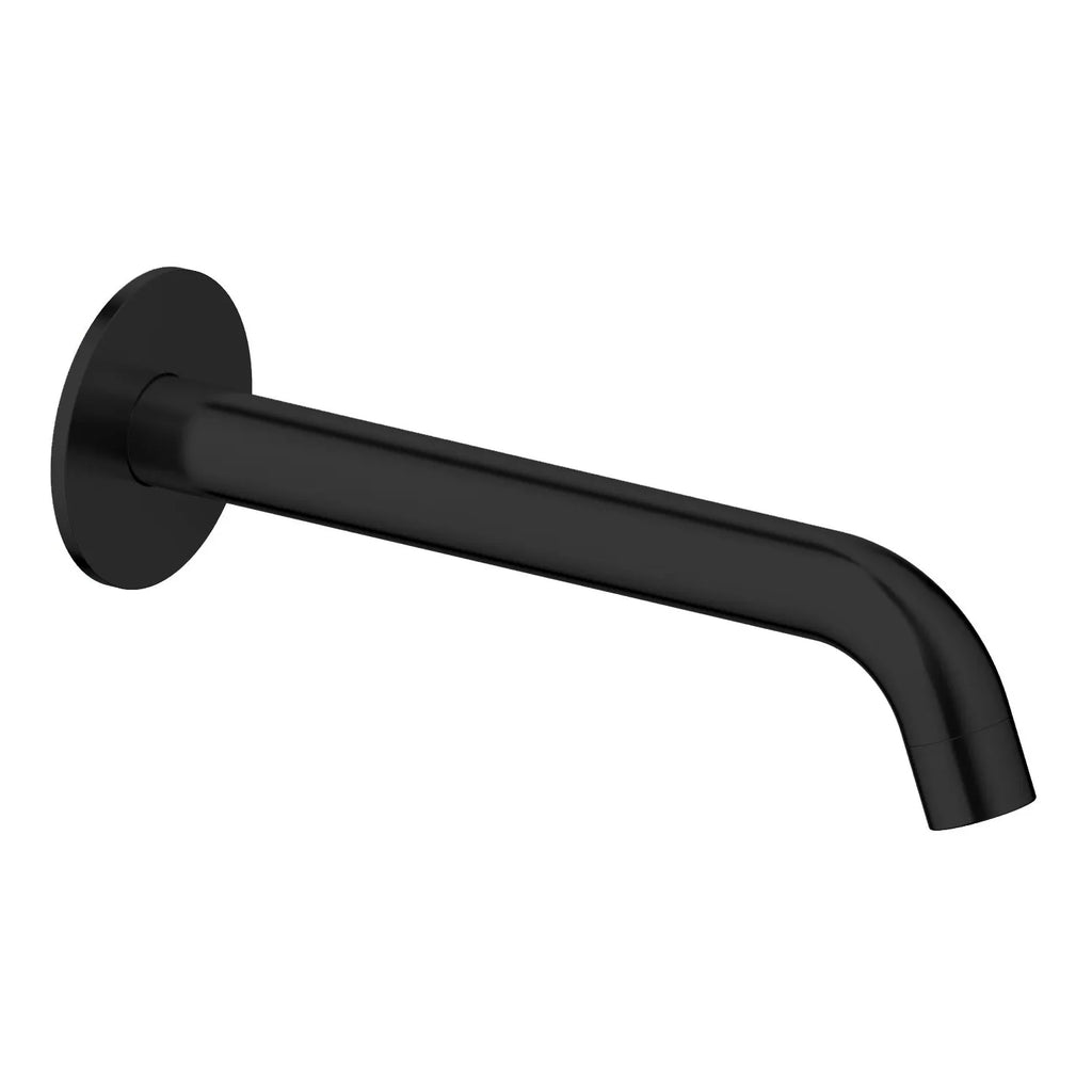 Solid Brass Wall-Mount Circular Bath Spout BS0004 Matte Black 300mm