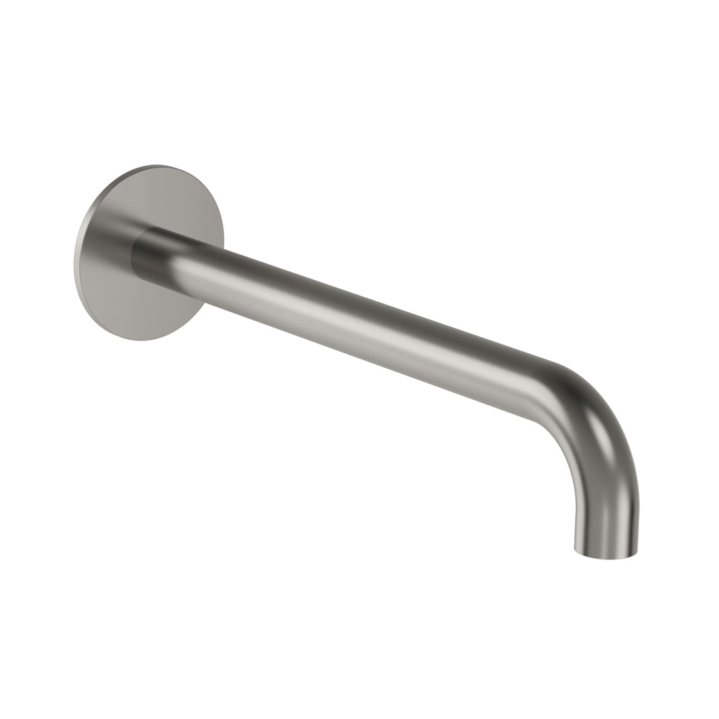 150/200/250mm Wall-Mounted SUS 304 Bathtub Spout – G 1/2" Male, Swiss Neoperl Aerator – BS06 Series Brushed Nickel 250mm