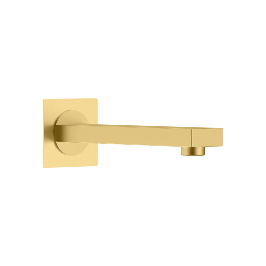 Wall-Mount Square Bath Spout – 180mm Solid Brass or SUS 304 with NEOPERL Aerator-BS0400 Brushed Gold Solid Brass