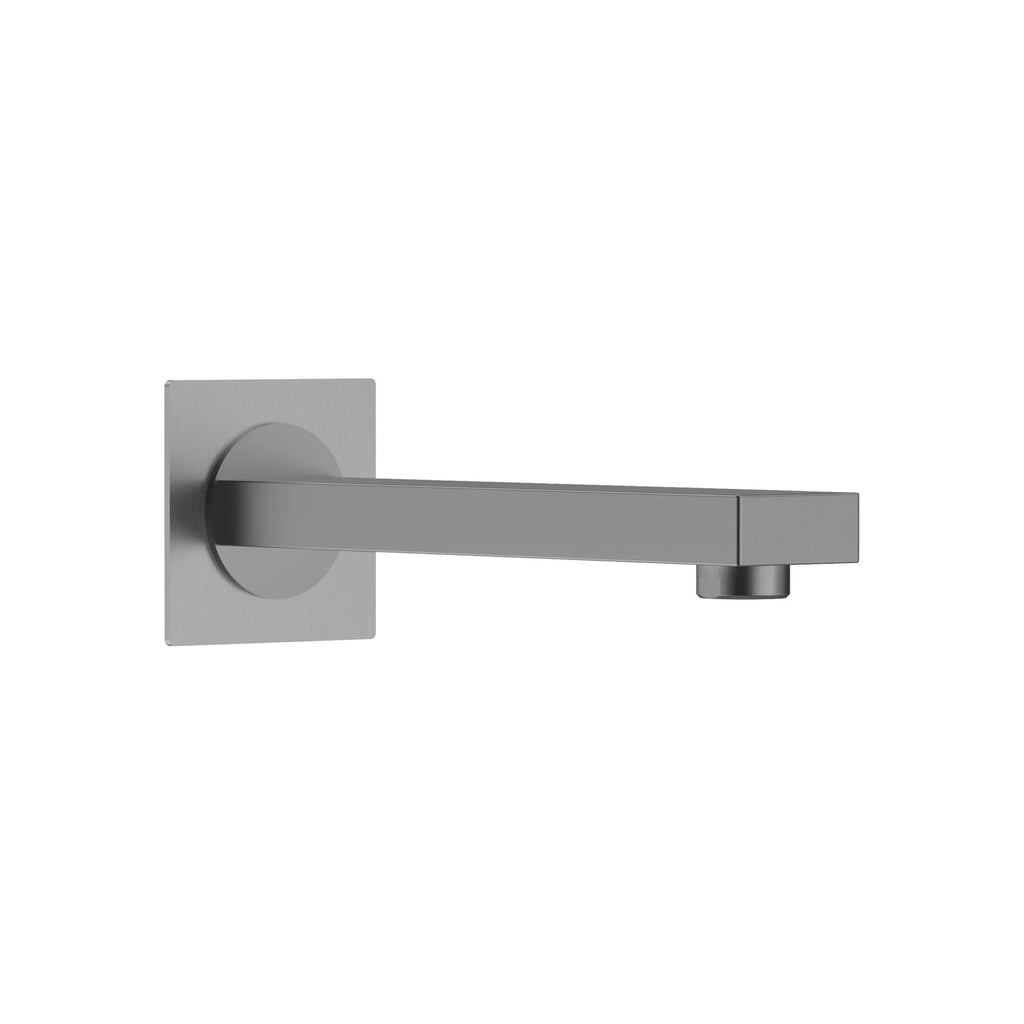 Wall-Mount Square Bath Spout – 180mm Solid Brass or SUS 304 with NEOPERL Aerator-BS0400 Brushed Gun Metal Solid Brass