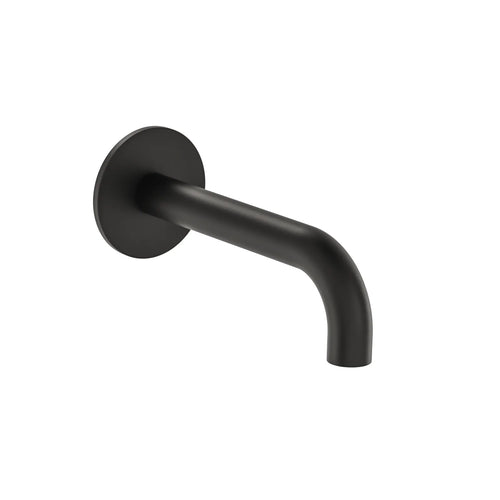 150/200/250mm Wall-Mounted SUS 304 Bathtub Spout – G 1/2" Male, Swiss Neoperl Aerator – BS06 Series Matte Black 150mm