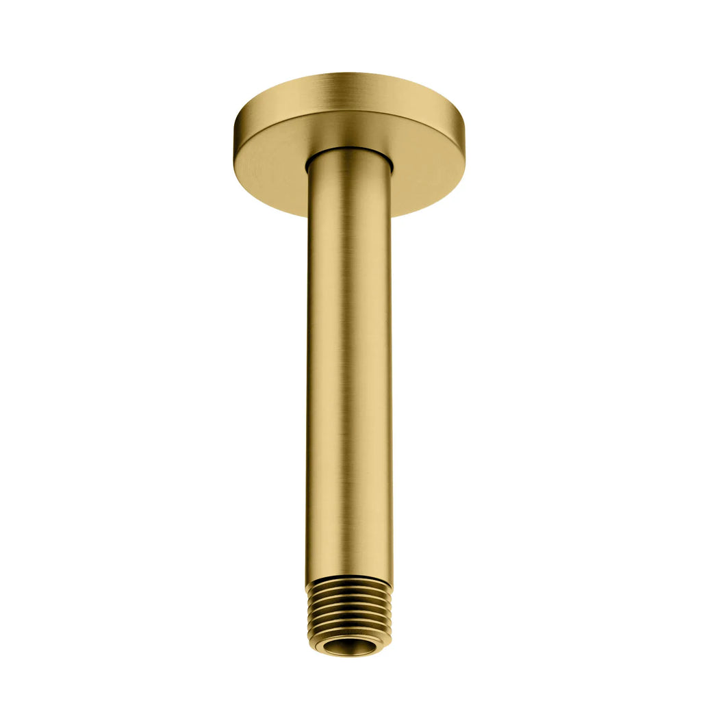 150/200/250/300mm Brass Ceiling Shower Arm – Ceiling Mounted Shower Connection – BSA1501 Brushed Gold 150mm