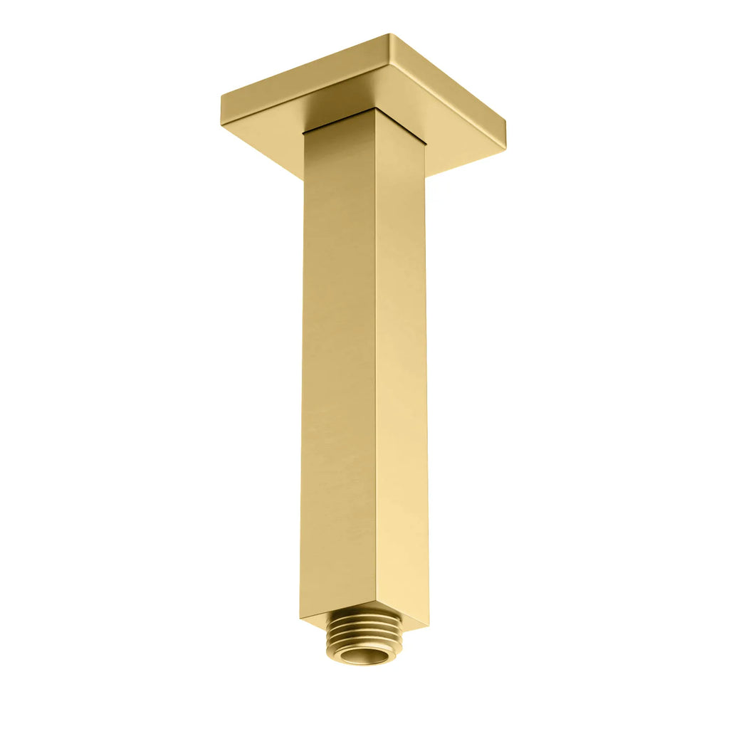 150/200/250/300mm Square Ceiling Mounted Shower Arm – Solid Brass Shower Arm – BSA1503 Brushed Gold 150mm