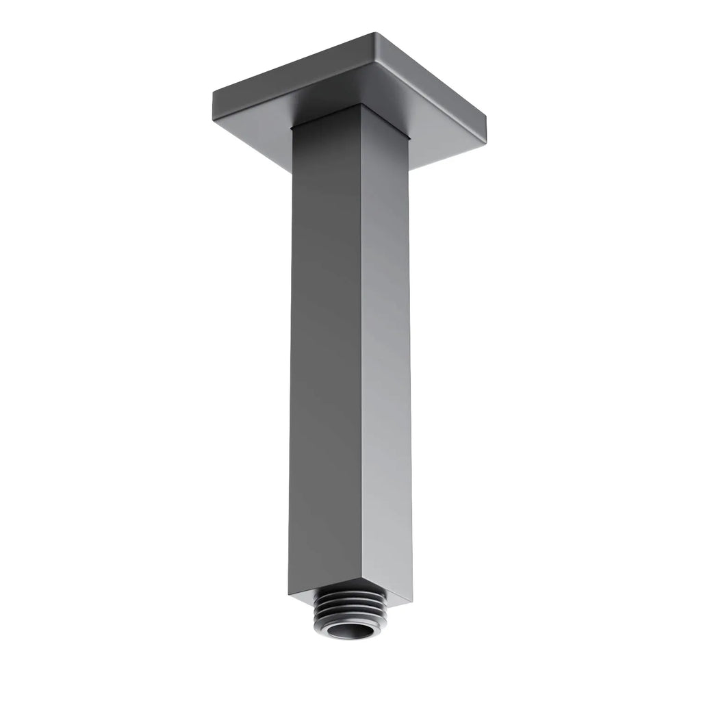 150/200/250/300mm Square Ceiling Mounted Shower Arm – Solid Brass Shower Arm – BSA1503 Brushed Gun Metal 150mm