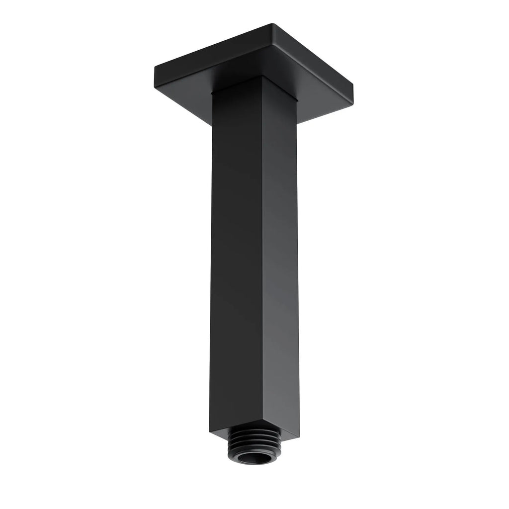 150/200/250/300mm Square Ceiling Mounted Shower Arm – Solid Brass Shower Arm – BSA1503 Matte Black 150mm