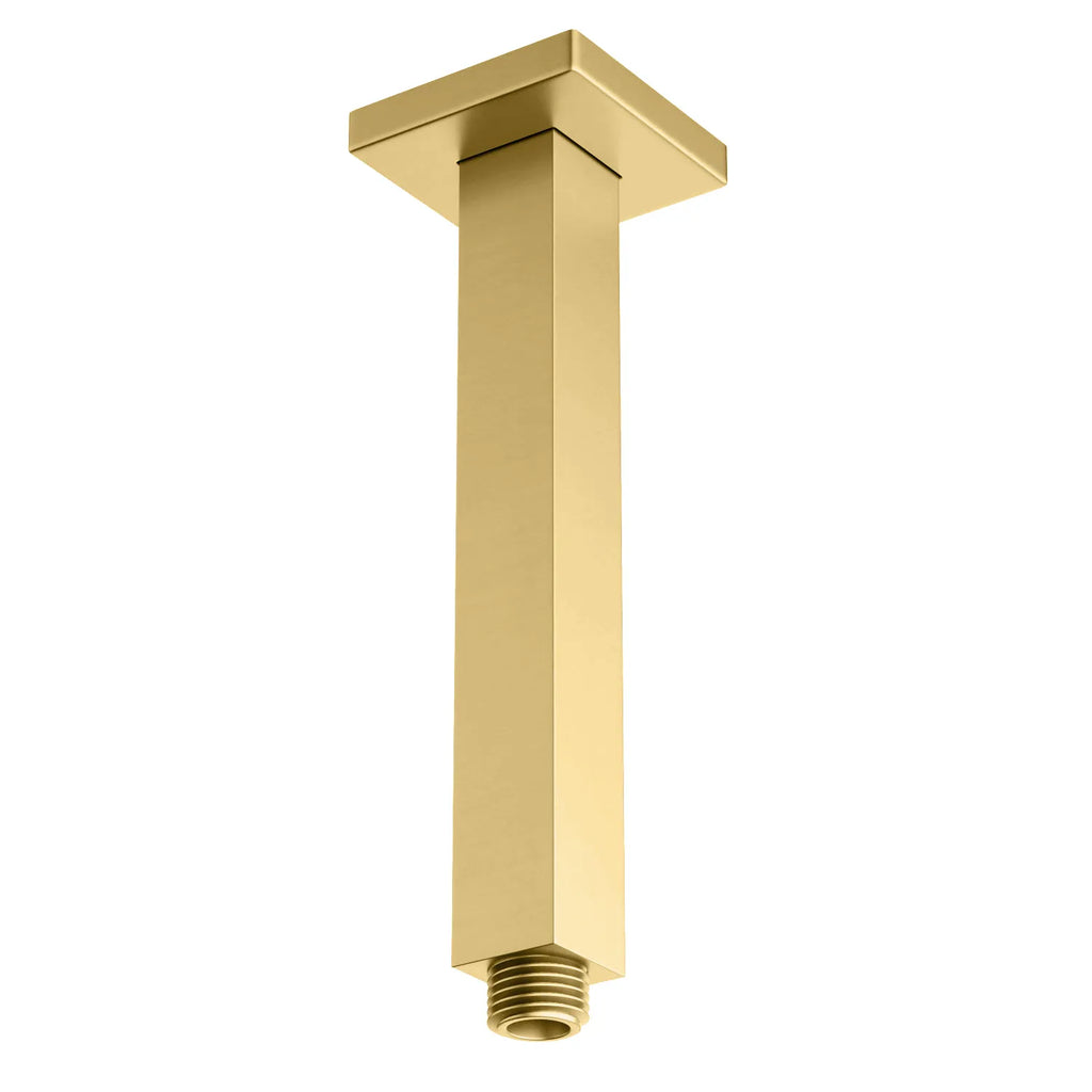 150/200/250/300mm Square Ceiling Mounted Shower Arm – Solid Brass Shower Arm – BSA1503 Brushed Gold 200mm