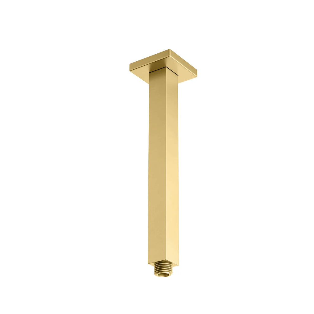 150/200/250/300mm Square Ceiling Mounted Shower Arm – Solid Brass Shower Arm – BSA1503 Brushed Gold 250mm